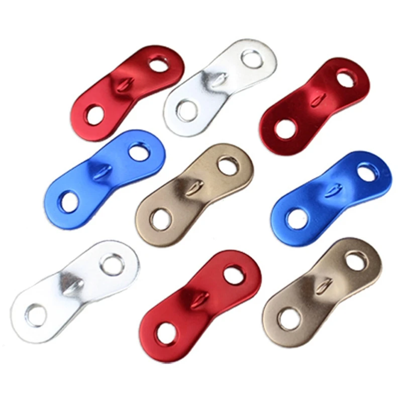 10 Pcs Aluminum Alloy Tent Rope Tensioners Camping Non-Slip Cord Lock Buckles Dual Holes Wind Rope Peanut Stopper