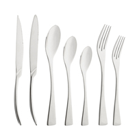 Dinnerware Set 304 Stainless Steel Kitchen Cutlery Set Silver Steak Knife Dessert Spoon Flatware Fork Tableware 7pcs Accessories