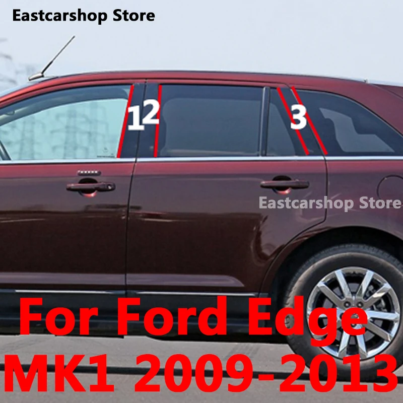 

Наклейка на центральный каркас для Ford Edge MK1, 2013, 2012, 2011, среднее окно автомобиля, B, C, наклейка на центральный каркас, полоса, аксессуары, 2010, 2009