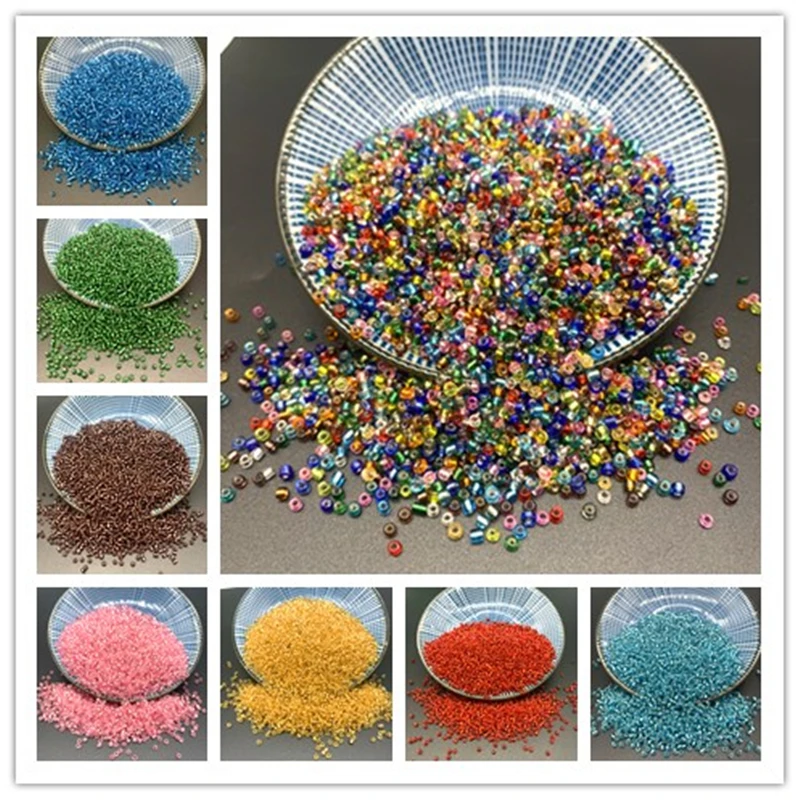 1000pcs 2mm Clear Inside Color Bohemian Crystal Glass Beads Seeds Round Hole Beads For DIY Jewelry Making DIY