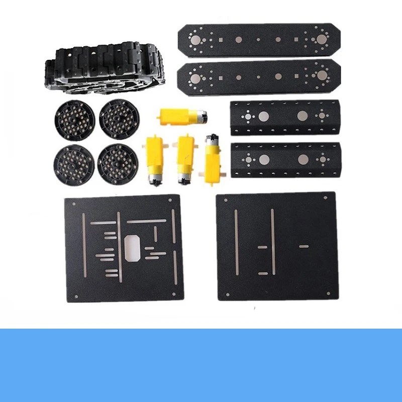 Châssis de réservoir sur chenilles intelligent en métal TC200 4WD, avec 4 moteurs TT et roues en plastique, piste en caoutchouc, jouet de bricolage pour l'éducation Arduino