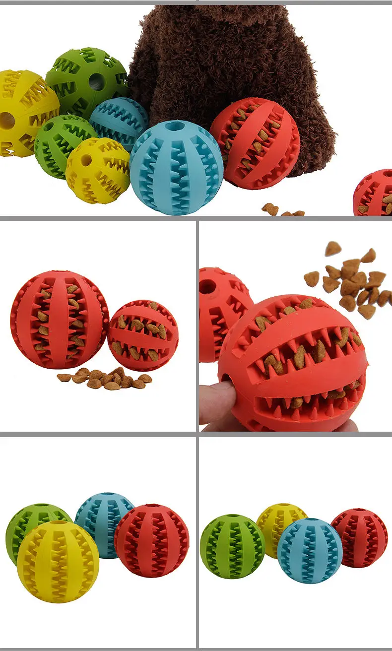 Dog Chew Toys Rubber Teeth Cleaning Ball Pet Puppy Funny Watermelon Toy Food Dispenser Put In Snacks Interact with Owner