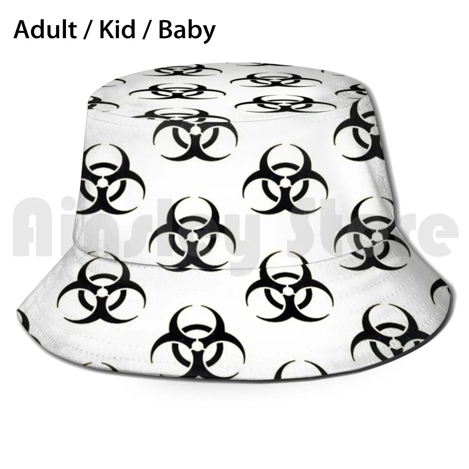 Bio Hazard Symbol Sun Hat Foldable UV Protection Biohazrd Bio Gammer Games Vidio The Walking Dead Sign Guns Fall Out 4X4