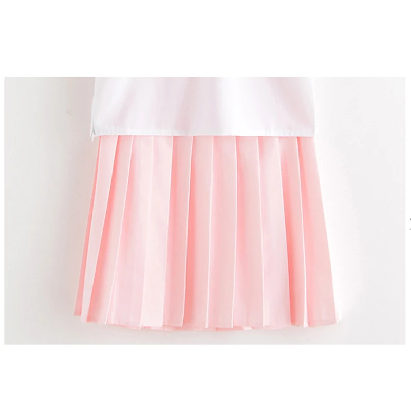 2023 Light Pink Japanese School Uniform Skirt JK Uniform Class Uniforms Sailor Suit College Wind Suit Female Students Uniforms