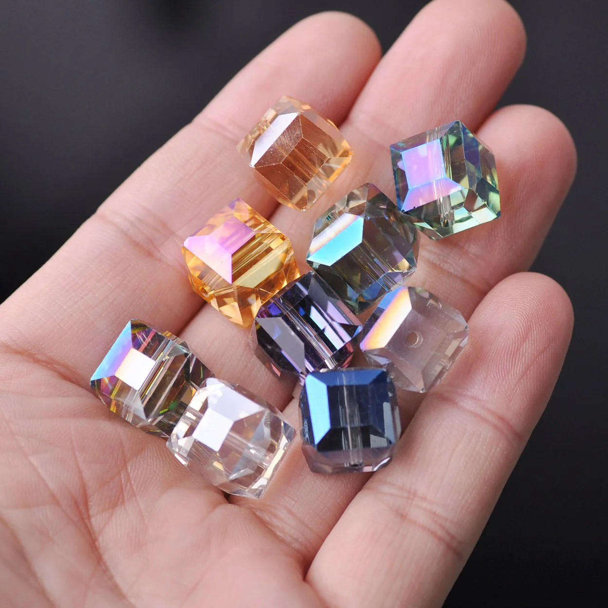 10pcs 14mm Cube Square Faceted Czech Crystal Glass Loose Crafts Beads Wholesale Lot for Jewelry Making DIY Part 1