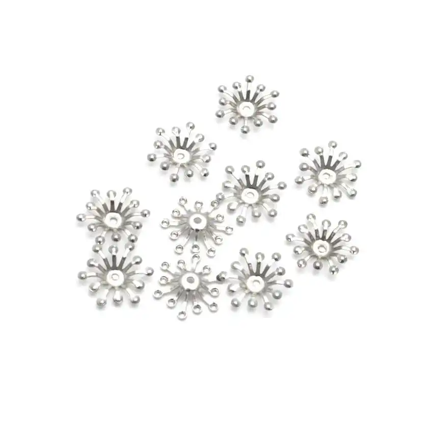 100 Chiếc Bông Tai Filigree Hoa Đeo Đầu Kết Nối Tôn Dáng Quà Tặng Trang Trí DIY Phát Hiện 15x13mm