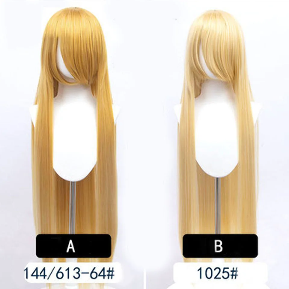 AOSI 100 cm lange gerade Cosplay-Haar-Synthetik-Perücke, Schwarz, Weiß, Rot, Rosa, Braun, Gold, Blau, Damen, hitzebeständig, Anime-Perücken – Detail 8