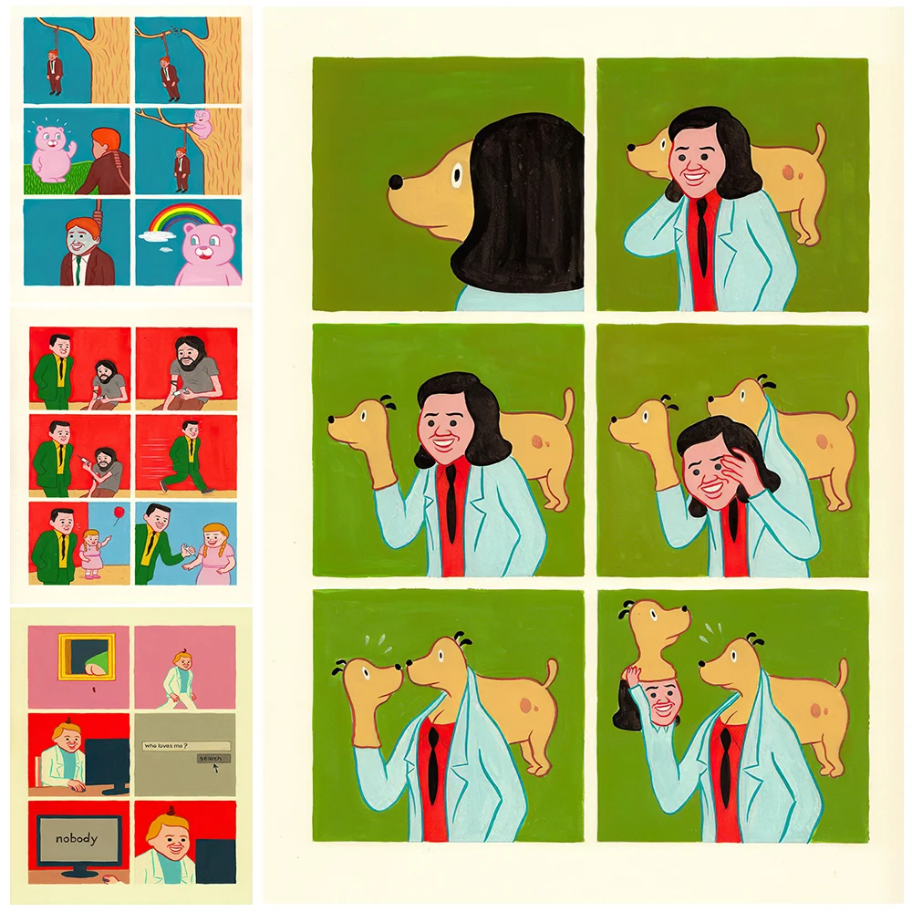 

Funny Gray Humorous Art Poster And Prints Abstract Moden Wall Art Canvas Painting Humorous Cartoon Art Prints Home Decoration