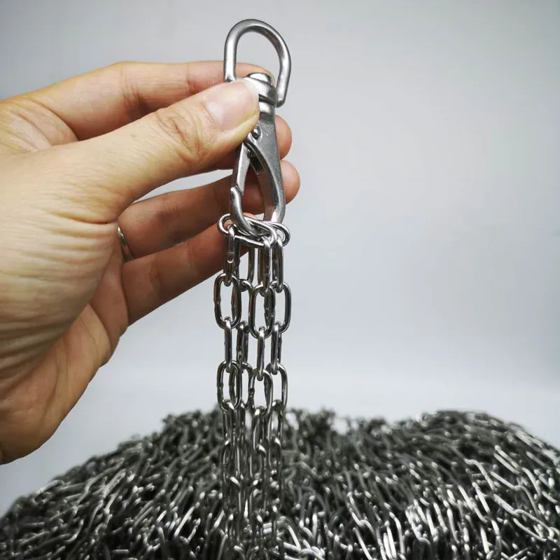 100 Meters Ordinary 304 Stainless Steel 2mm Diameter Long Link Chain Lifting Chain Industry Welded Binding Chain