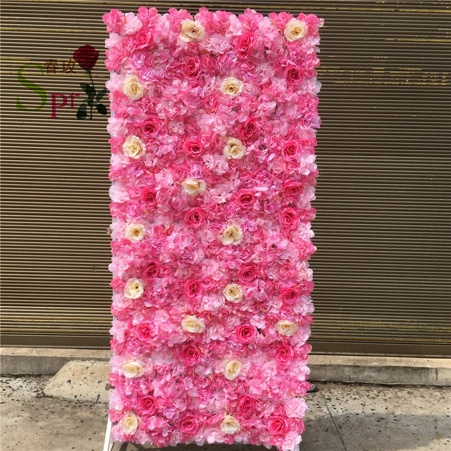 SPR Wholesale Wedding 40*60 CM Backdrop Pink Rose Panels Flower Wall For Event Decoration