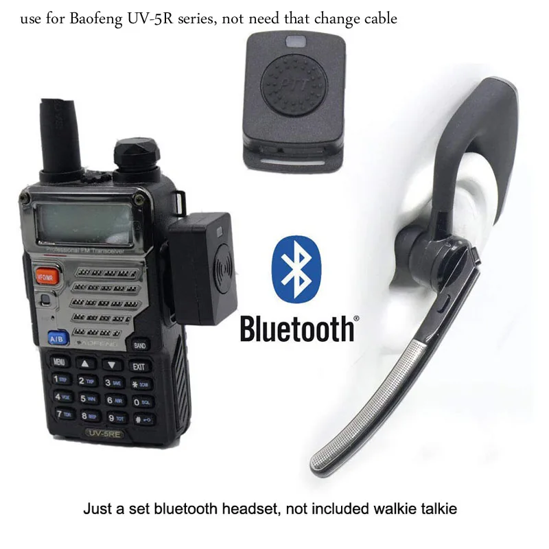 Imagem -02 - Auscultadores Mãos Livres sem Fios com Microfone Bluetooth Auricular Rádio Baofeng Uv5r Bf-9700 A-58 Uv-xr Gt3wp Uv9r Uv-9r Plus