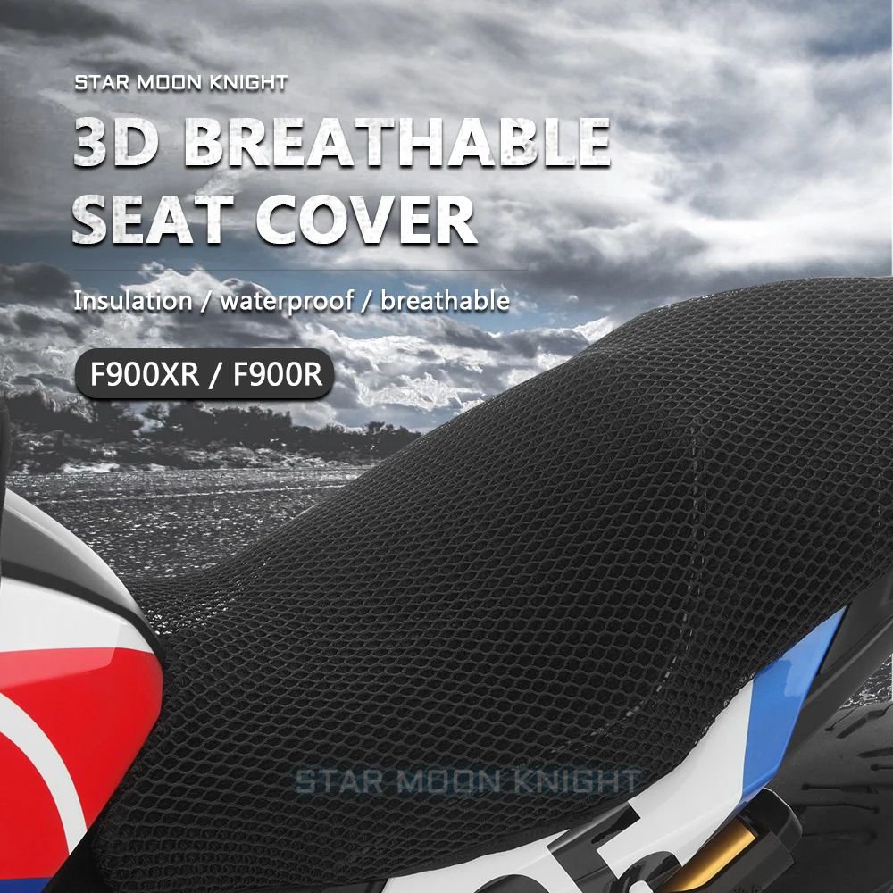 Motorrad Anti-Slip 3D Mesh Stoff Sitz Abdeckung Atmungsaktive Wasserdichte Sitzbezüge Kissen Für BMW F900XR F900R F 900 XR F900 R