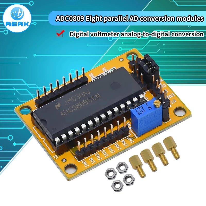 Officiële ADC0809 Module 8-Bit 81 Parallel Ad Board Analoog Naar Digitaal Conversie Programma Digitale Voltmete