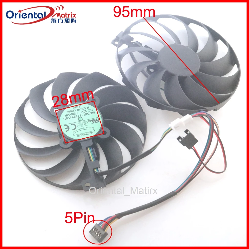 FDC10U12S9-C T129215SU 12V 0.50A 95mm For ASUS DUAL RX5500XT Graphics Card Cooling Fan