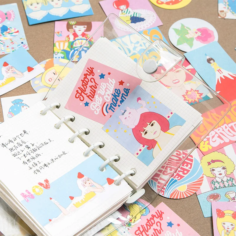 60Pcs/lot Retro Sweet Girl Stickers Scrapbooking Decorative Sticker DIY Diary Album Stick Label Kawaii Stationery