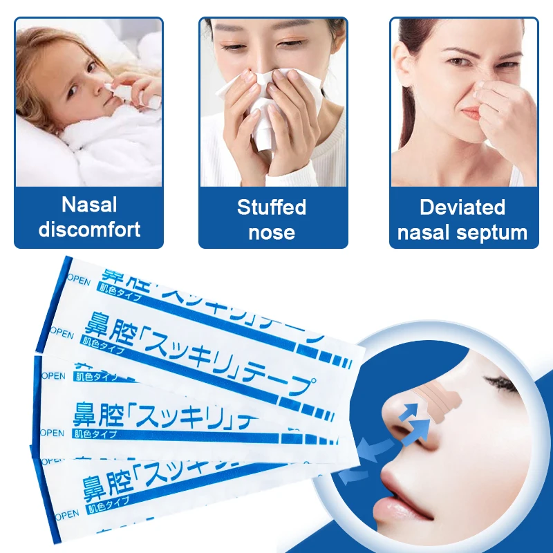 1/12/36/60pcs Nose Rhinitis Strips Relief Nasal Congestion Snore Stopper Plaster Anti Snoring Stickers Nasal Strips Health Care