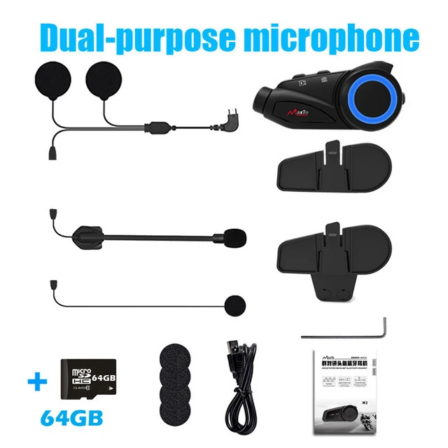 MAXTO M3 Motorradhelm Bluetooth Headset Intercom 1000 m WiFi 1080P Objektiv Videorecorder Wasserdicht 6 Fahrer 4