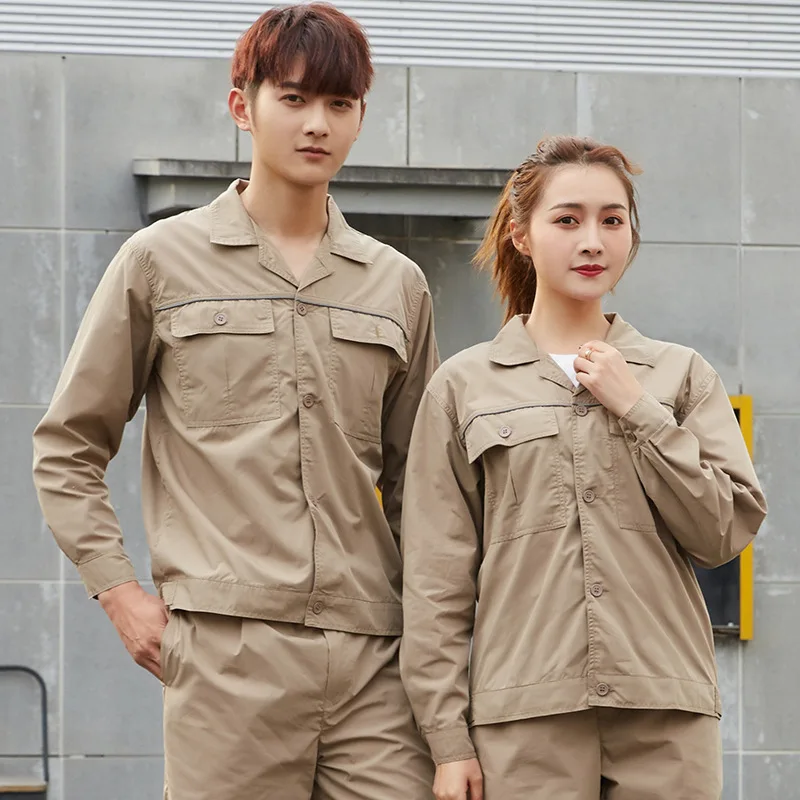 

Spring Summer Working Coveralls Male Female Engineering Sanitation Uniforms Clothes Set Auto Repair Cleaners Workwear Tops+pants