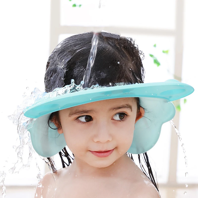 Kids Wash Hair Shield Direct Visor Caps Shampoo Bathing Shower Cap for Children Baby Care Sweet Lovely Hippos Style  Hats