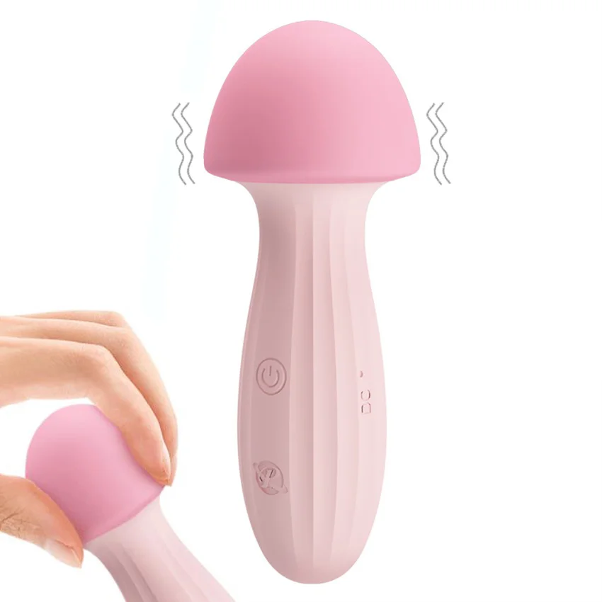 

Soft Silicone Disguise Sex Toy USB Charge Magic Wand Mushroom Clitoris Vibrator 12 Mode Vibrating Nipples Full Body Masturbator