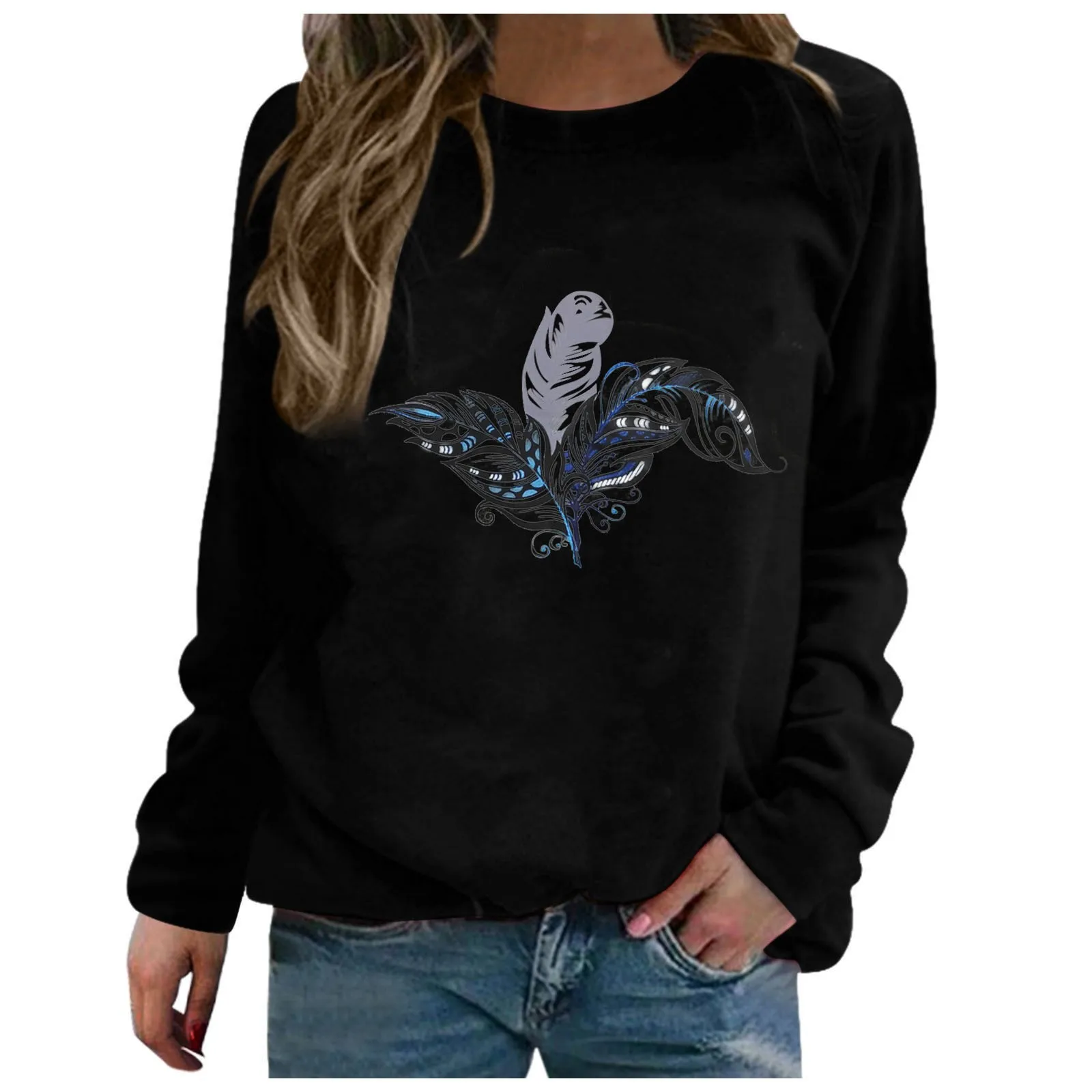 Dragonfly Print Sweatshirts Women Harajuku O-neck Pullover Korean Style Oversized Sweatshirt Autumn Winter Long Sleeve Hoodie