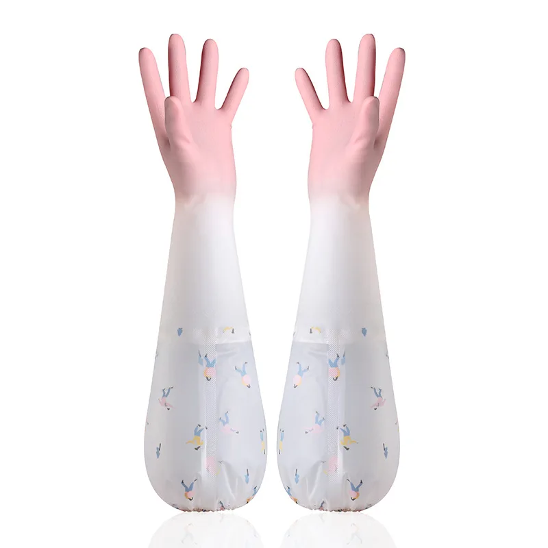 Gants de vaisselle en peluche durable pour femme, vêtements de lavage épais, plastique de cuisine, 007 travail