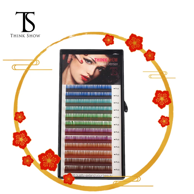 THINKSHOW Alle Grootte 0.07 Dikte Zijde Volume Kleur Wimper Individuele Wimper Natuurlijke en Zachte Wimperverlenging Makeup Tools