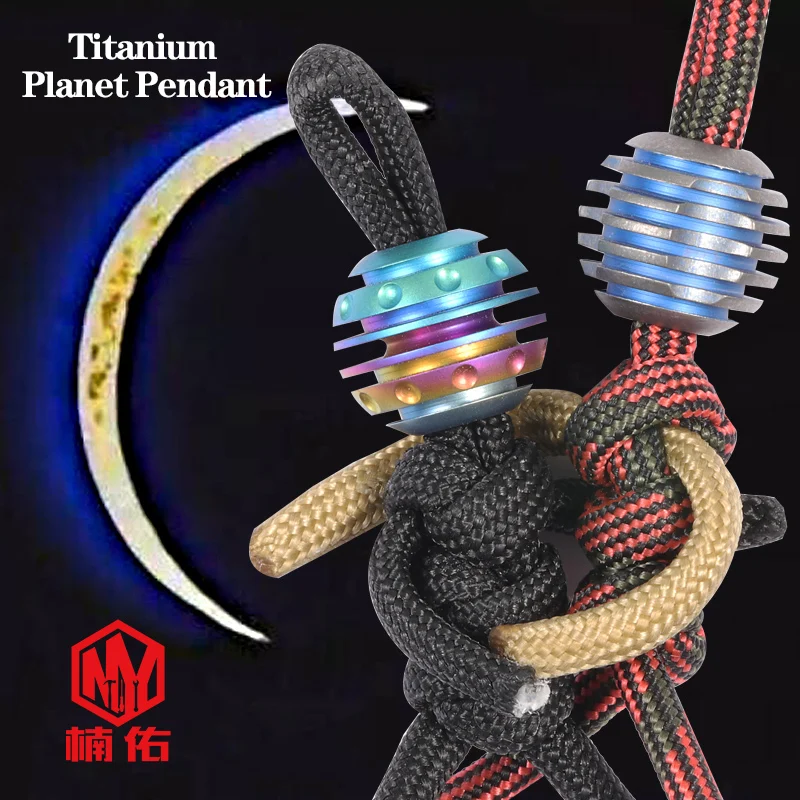 1PC EDC Titanium Alloy Pendant Planet Series Knife Bead Umbrella String Bead Original DIY Braided Bracelet