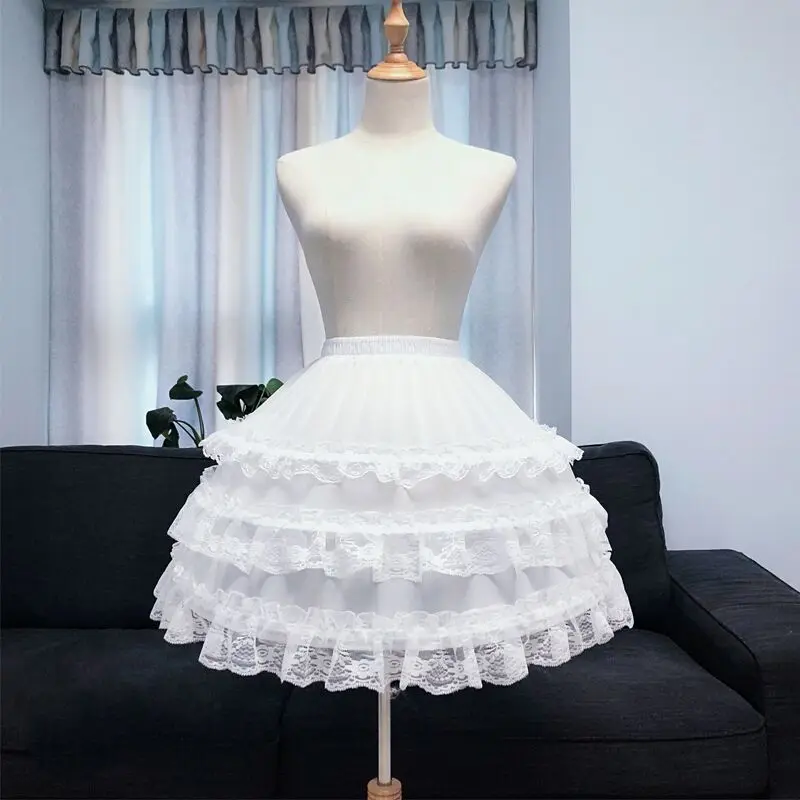 Adjustable fishbone lolita skirt Petticoat Bustle Crinoline Party Underdress Jupon Underskirt Pannier Kawaii Lolita Petticoat