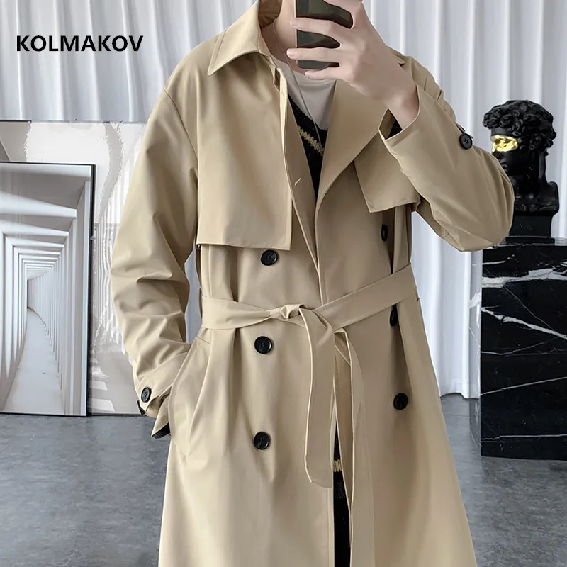 

2024 new arrival autumn fashion coat men high quality double breasted trench coat men,men's casual jackets full size M-5XL