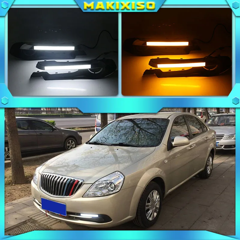 

2pcs LED DRL daytime running light For Buick Excelle 2013-2015 White yellow blue Front Fog Lamp Day Light