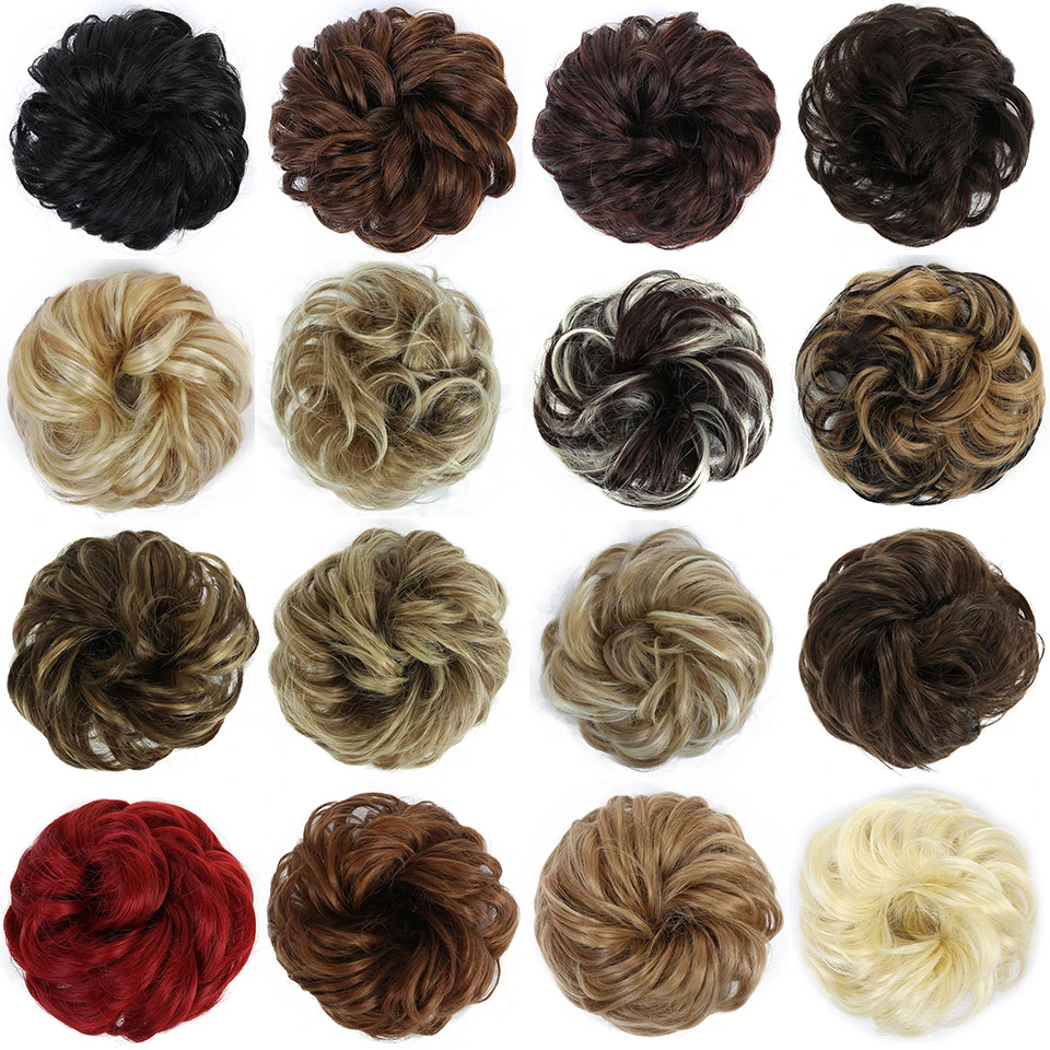 BUQI Curly Donut Chignon Updo Synthetic Hairpiece Hair Bun Elastic Messy Scrunchies Wrap For Ponytail Extensions for Women