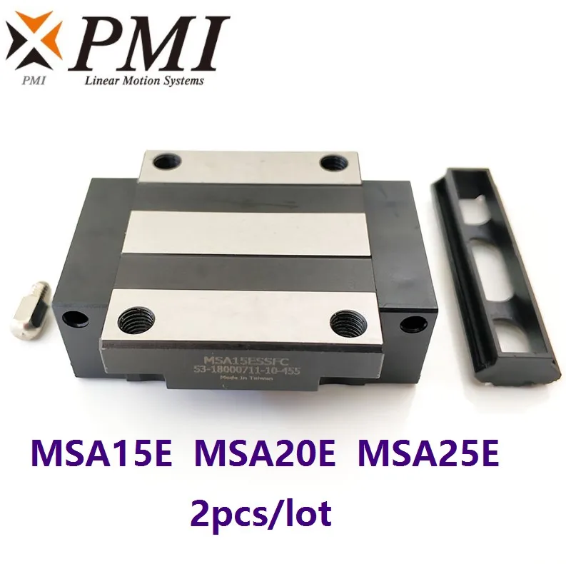 2pcs/lot  Original Taiwan PMI MSA15E  MSA20E  MSA25E linear guideway slide block Carriage for  machine CNC router