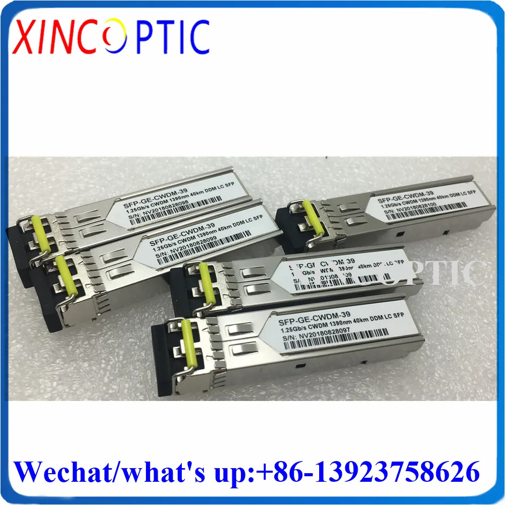 

1G Dual LC 40KM CWDM SFP,1.25G 1290/1310/1330/1350/1370/1390nm Duplex 1270-1610nm Fiber Transceiver Module for Cisco Switch