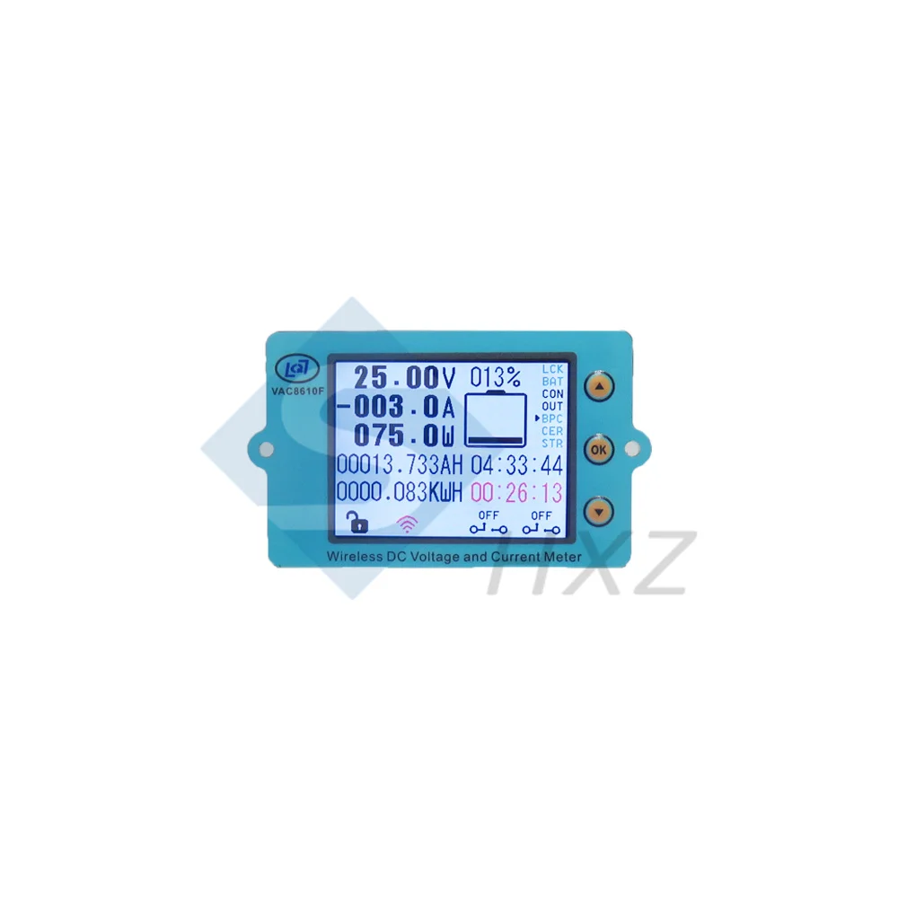 VAC8610F\\2.4-inch Color Screen Wireless Voltage Current Meters Coulomb Meter Battery Management System 100V 50A