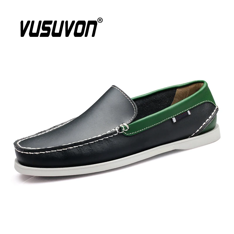 Big Size 2020 Men Loafers Summer Flats Brand Designer Men\'s Shoes Genuine Leather Dockside Boat Shoes Slip On Casual Shoes