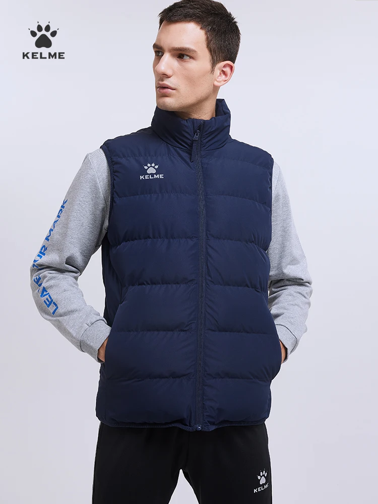 KELME Sports Cotton Vest Men\'s Autumn And Winter New Warm And Windproof Football Sleeveless Cotton Jacket 8161MJ1001
