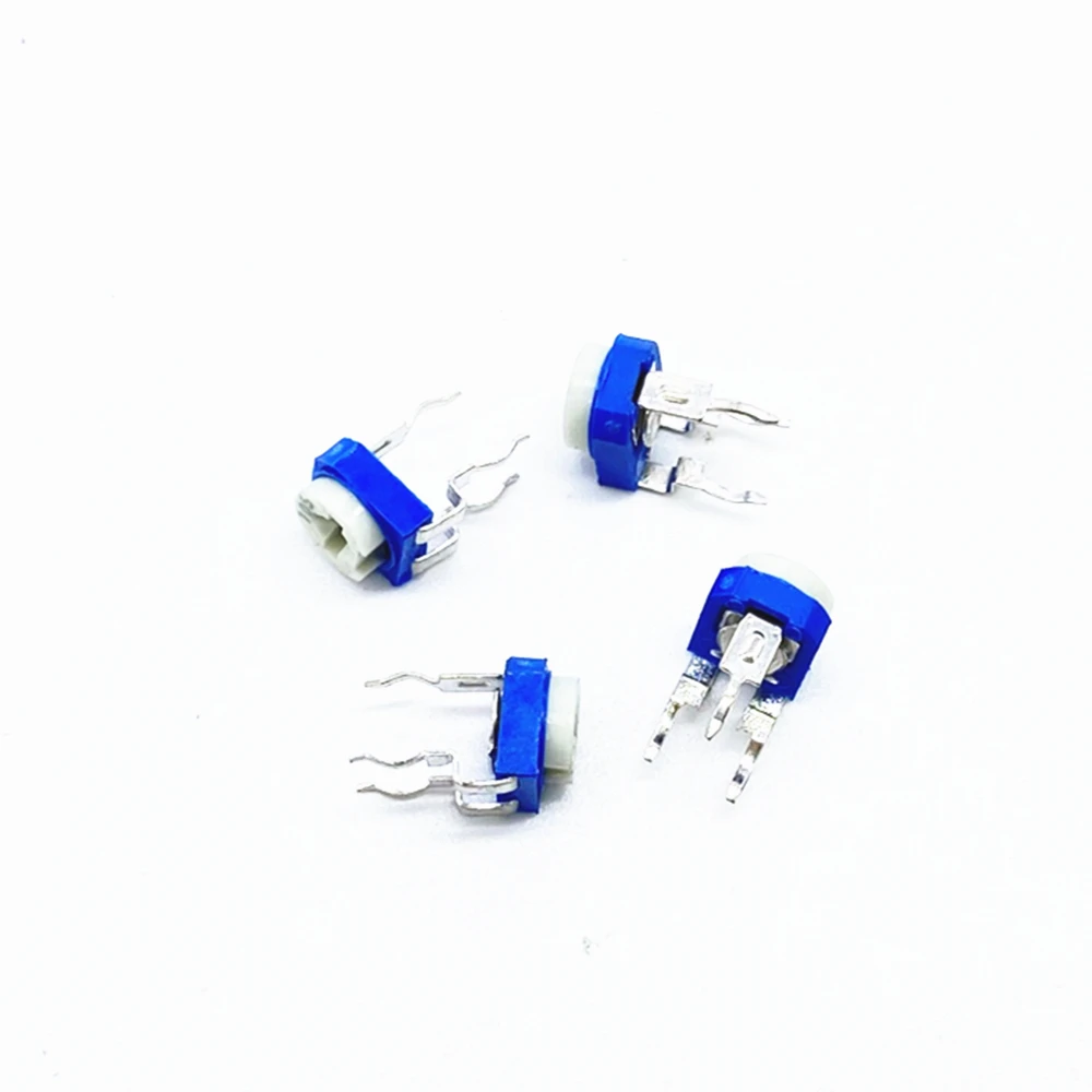 Imagem -04 - Caixa Rm065 Carbono Filme Horizontal Trimpot Potenciômetro Variedade Kit 10 Valores Resistor Variável 500r1m 100 Peças