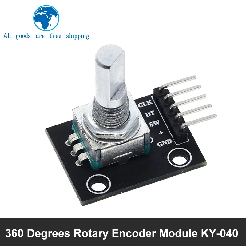 TZT 360 Degrees Rotary Encoder Module Rotary Potentiometer Analog Knob Module KY-040  RV09 Rotary Encoder EC11 Knob Cap