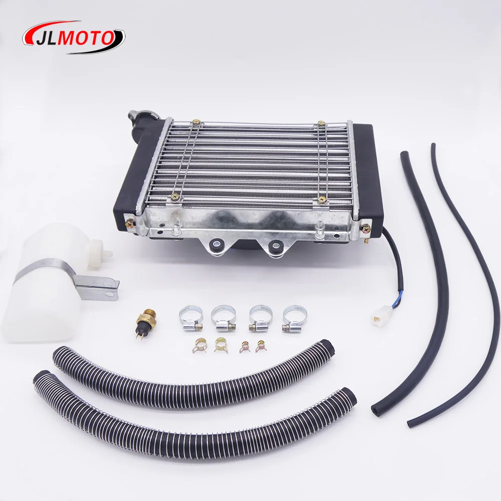 Full Set Radiator Tank With Coolant Hose Water Pipe Clamps Fit For 4 Wheel ATV 200cc 250cc 300cc Jinling JLA-21 Quad Bike Parts