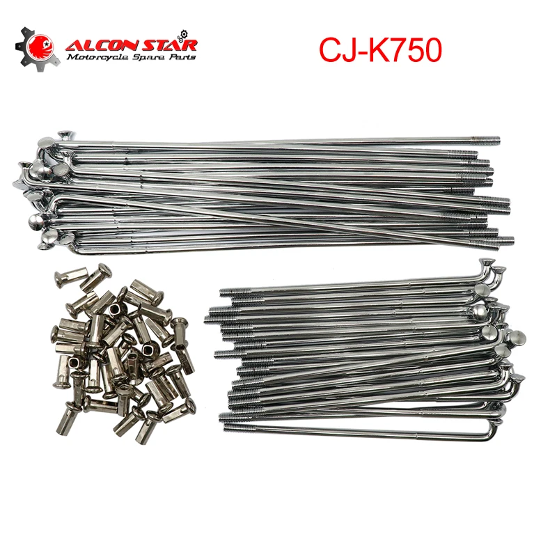 Alconstar- Motorcycle Stainless Steel Spokes 20Pcs Short & 20Pcs Long CJ-K750 Sidecar for BMW R51 R66 R67 R71 R72 Ural M72 Parts