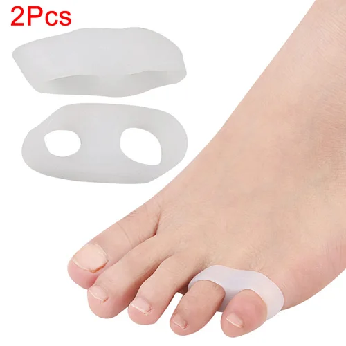 Imagen 1 del producto Protector de dedos de Gel transparente, Corrector de maíz, separador de dedos de martillo, Gel de silicona ortopédico, protección de separación de tubo de dedos de los pies, 1 par