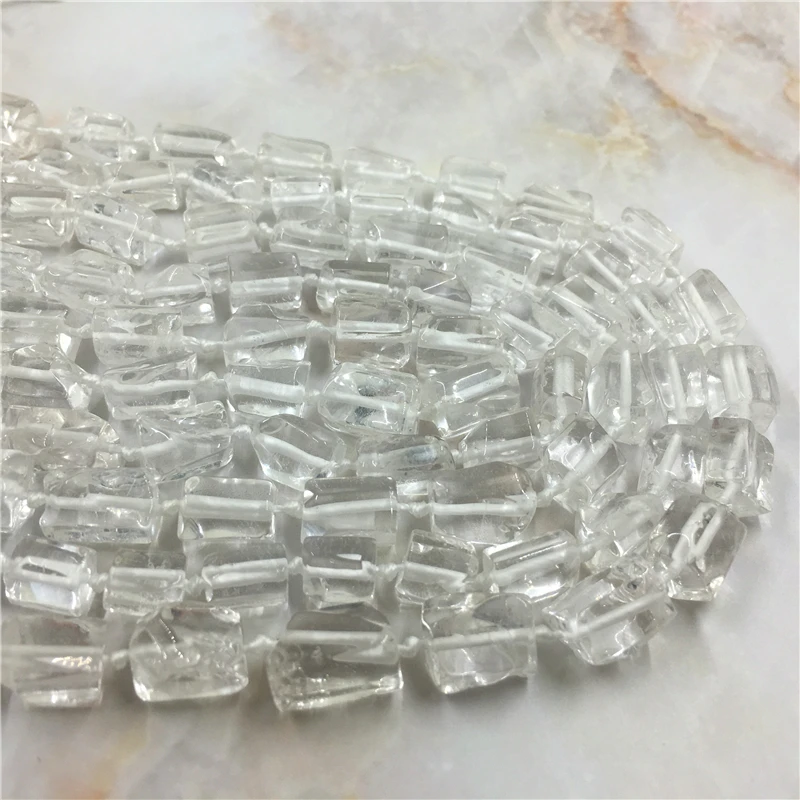 

Natural Crystal Clear Quartz Tube Column Space Beads For Jewelry Making DIY Charm Bracelet Accessories