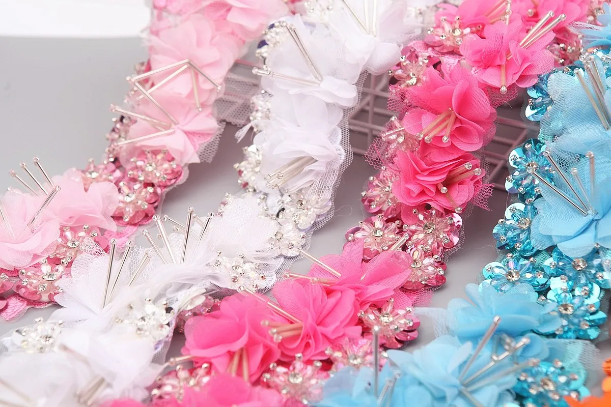 Handmade Rhinestone High Quality Lace Trim Embroidery Lace Path Diy Craft&sewing Dress Clothing Accessories African Lace Fabric