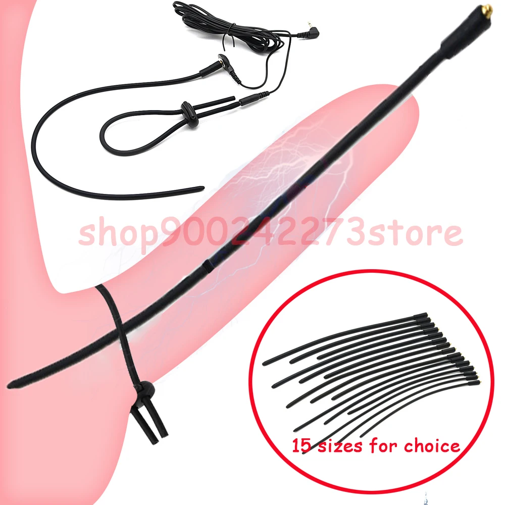 SM Electric Shock Penis Plug Ring Urethral Sounding Tube Dilator E-stim Prostate Medical Probe Urinary Man Gay Sex Toy Accessory