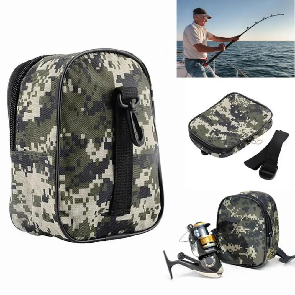 40% Discounts Hot! Outdoor Camouflage Fishing Reel Waist Bag Portable Tackle Holder Storage Pouch