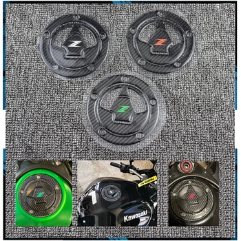Almohadilla de tanque de fibra de carbono, tapa de Gas, pegatina protectora, cubierta de motocicleta para Ninja ZX6R ZX10R Z1000 Z1000SX Z800 Z750 Z650 ER6N VN650
