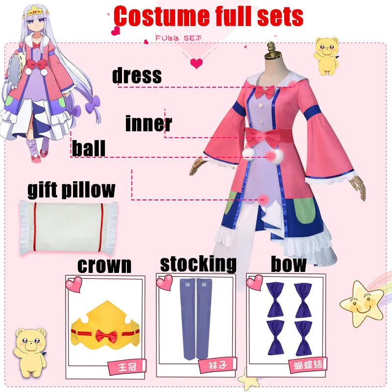 Anime Sleepy Princess in the Demon Castle Maoujou de Oyasumi Princess Syalis Cosplay Costume Women Cute Dress Halloween Uniform