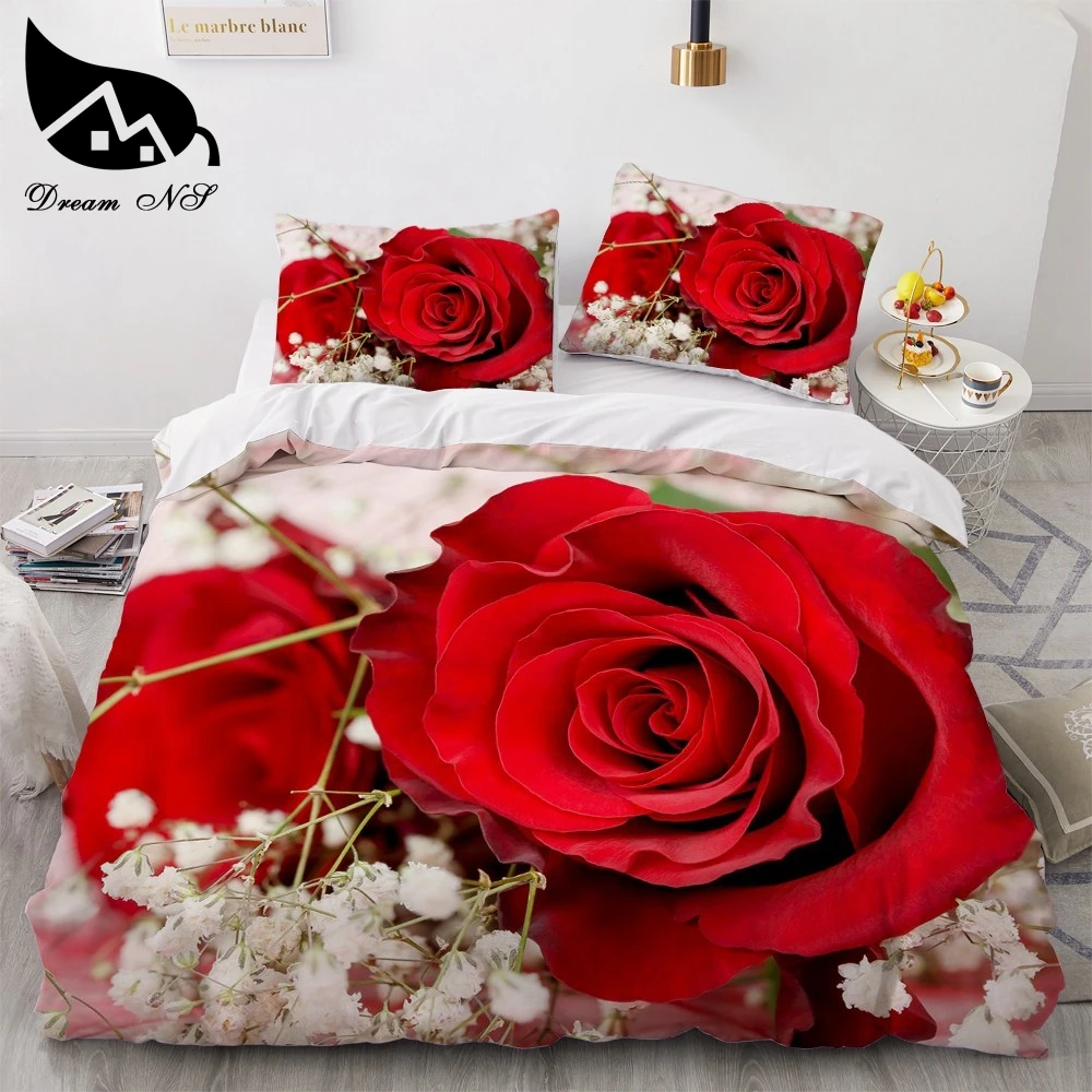 

Dream NS New Scenic Rose 3D Sanding Flower Pattern Bedding Set Quilt Case Bed Pillow Case ropa de cama duvet cover set