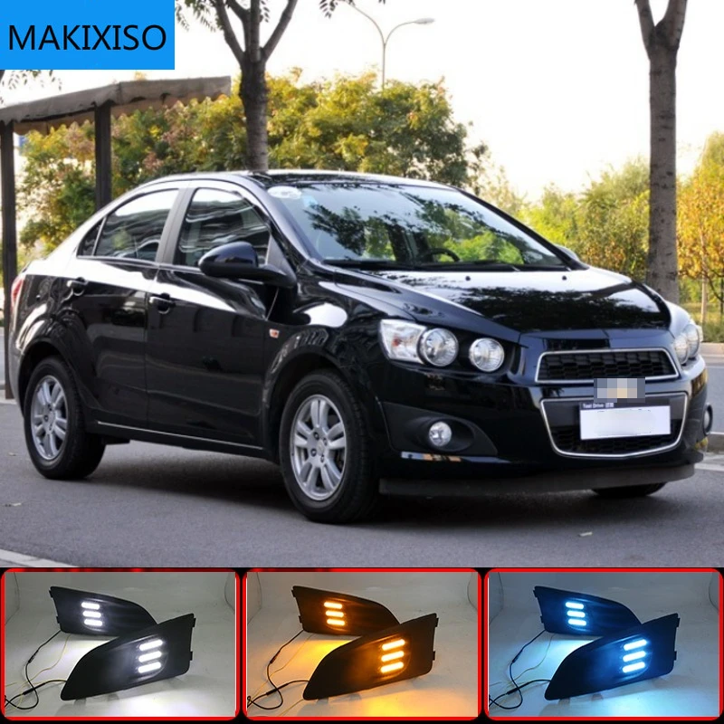 

1 Set Car LED DRL Light Daytime Running Light Daylight With Turn Signal Lamp For Chevrolet Chevy AVEO Sonic 2011 2012 2013